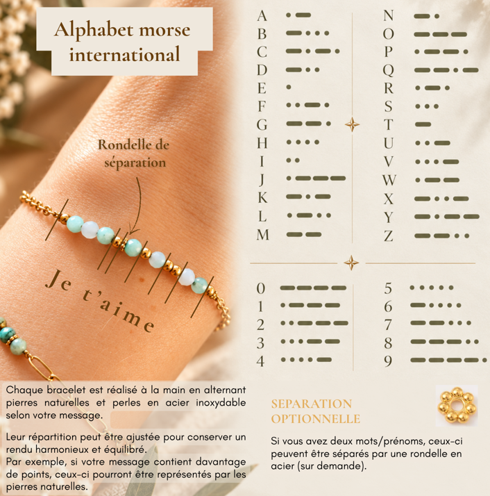 Bracelet personnalisé en Morse – Les Murmures